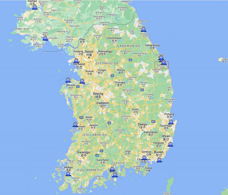 Major Ports of the East Coast